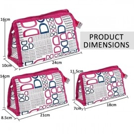 BACKPACK VILLA Set of 4 Pink Synthetic Travel & Cosmetic Pouch for Men & Women