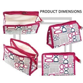 BACKPACK VILLA Set of 4 Pink Synthetic Travel & Cosmetic Pouch for Men & Women