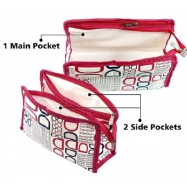 BACKPACK VILLA Set of 4 Pink Synthetic Travel & Cosmetic Pouch for Men & Women