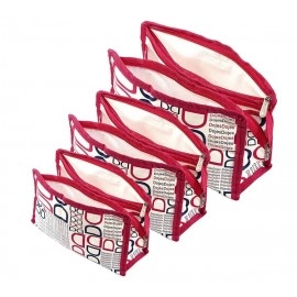 BACKPACK VILLA Set of 4 Pink Synthetic Travel & Cosmetic Pouch for Men & Women