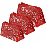 BACKPACK VILLA Set of 3 Red Synthetic Travel & Cosmetic Pouch For Men & Women