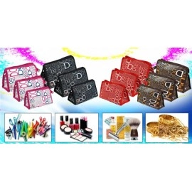 BACKPACK VILLA Set of 3 Red Synthetic Travel & Cosmetic Pouch For Men & Women