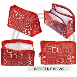 BACKPACK VILLA Set of 3 Red Synthetic Travel & Cosmetic Pouch For Men & Women