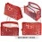 BACKPACK VILLA Set of 3 Red Synthetic Travel & Cosmetic Pouch For Men & Women