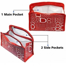 BACKPACK VILLA Set of 3 Red Synthetic Travel & Cosmetic Pouch For Men & Women