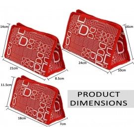 BACKPACK VILLA Set of 3 Red Synthetic Travel & Cosmetic Pouch For Men & Women