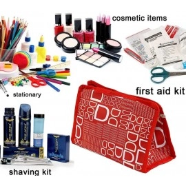 BACKPACK VILLA Set of 3 Red Synthetic Travel & Cosmetic Pouch For Men & Women