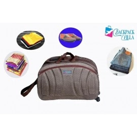 Pack For Your Next Adventure With Backpack Villa 60 L Strolley Duffel Bag With Plastic Wheel | Set of 3| Travel Bag | Duffel Bag | Vacation Bag | Brown