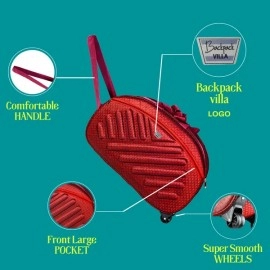 Pack for Your Next Adventure with Backpack villa 60 L Strolley Duffel Bag with Plastic Wheel | Set of 4 | Travel Bag | Duffel Bag | Vacation Bag | Red