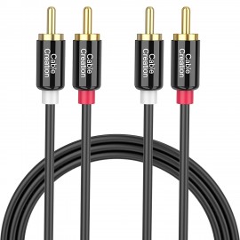 CableCreation RCA Cable,6ft 2RCA Male to 2RCA Stereo Audio Cable Gold-Plated Compatible with Speaker, AMP, Turntable, Receiver, Home Theater, Subwoofer, Double Shielded