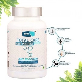 DHI DHT Blocker Contain Saw Palmetto & Pumpkin Seed Powder | Controls Hair Fall & Boost Hair Growth | 60 Capsules