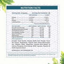 DHI DHT Blocker Contain Saw Palmetto & Pumpkin Seed Powder | Controls Hair Fall & Boost Hair Growth | 60 Capsules