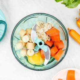 Manual Stainless Steel Compact Extra Sharp Hand Held Vegetable Chopper, Slicer With 5 Blades | 750 ml