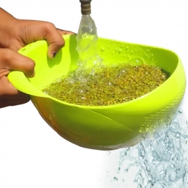 Rice Bowl Durable Plastic Strainer, Water Strainer | Vegetable and Fruits Washing Bowl