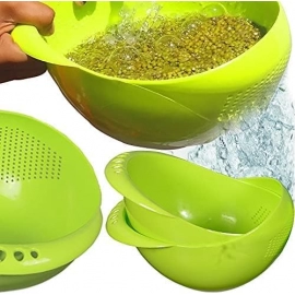Rice Bowl Durable Plastic Strainer, Water Strainer | Vegetable and Fruits Washing Bowl