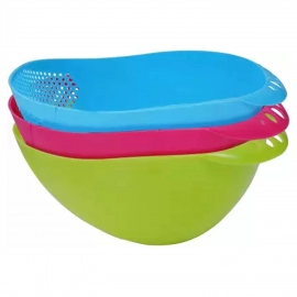 Rice Bowl Durable Plastic Strainer, Water Strainer | Vegetable and Fruits Washing Bowl