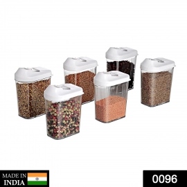 Plastic Easy Flow Storage Jar with Lid | 750ml | Set of 6