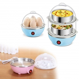 Multi-Function 2 Layer 14 Egg Cooker Boilers and Steamer