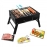 Folding Barbeque Charcoal Grill Oven | Black, Carbon Steel
