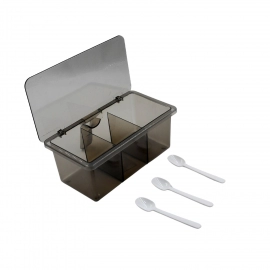 Seasoning Box, Portable Durable 3 Divided Sections With Lid Spice Box Serving Set