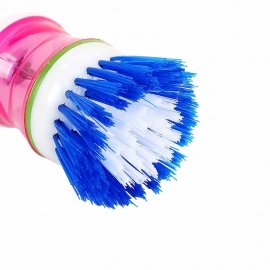 Plastic Wash Basin Brush Cleaner with Liquid Soap Dispenser | Multicolour
