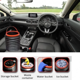 4L Foldable Car Trash Can Storage Organiser