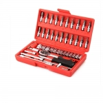 Socket 1/4 Inch Combination Repair Tool Kit | Red | 46 pcs