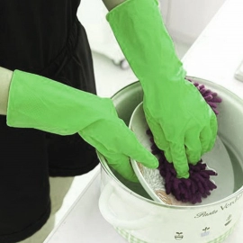 Multipurpose Cleaning Rubber Hand Gloves | Green | 1 PC