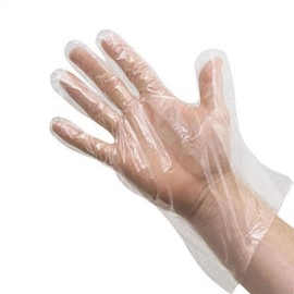 Plastic Transparent Disposable Clear Gloves (White) | 100Pc