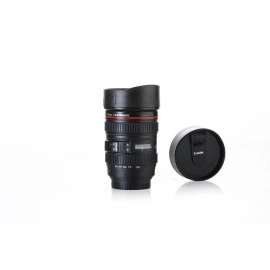 Camera Lens Shaped Coffee Mug Flask With Lid