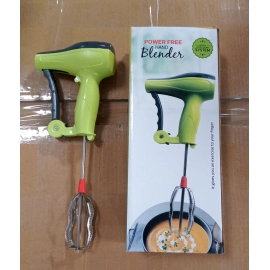 Power Free Manual Hand Blender with Stainless Steel Blades, Milk Lassi Maker, Egg Beater Mixer Rawai