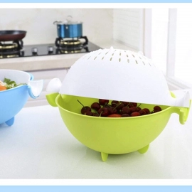Multifunctional Washing Fruits and Vegetables Basket Strainer and Detachable Drain Basket Bowl