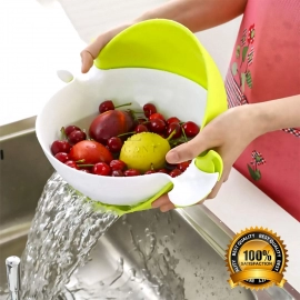 Multifunctional Washing Fruits and Vegetables Basket Strainer and Detachable Drain Basket Bowl