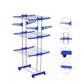 Stainless Steel Folding Double Supported 3 Layer Cloth Drying Stand