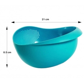 Multi Function with Integrated Colander Mixing Bowl Washing Rice, Vegetable and Fruits Drainer Bowl