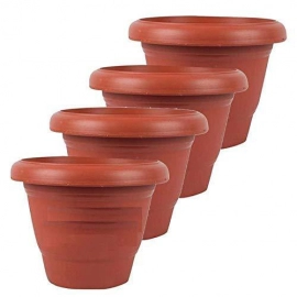 Garden Heavy Plastic Planter Pot / Gamla  (Brown, Pack of 1)