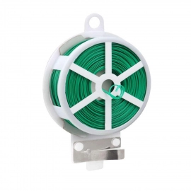 Plastic Twist Tie Wire Spool With Cutter For Garden Yard Plant 50m | Green