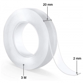 Double Sided Nano Adhesive Tape, 3 meter Size | 20mm Width X 2mm Thickness