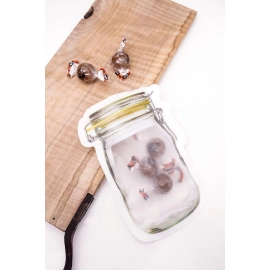 Reusable Airtight Seal Plastic Food Storage Mason Jar Zipper | 150ml