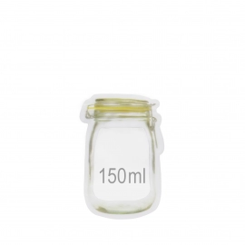 Reusable Airtight Seal Plastic Food Storage Mason Jar Zipper | 150ml