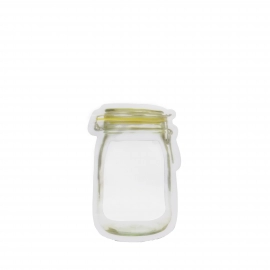 Reusable Airtight Seal Plastic Food Storage Mason Jar Zipper | 150ml
