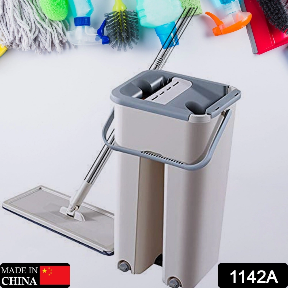 Heavy Quality Floor Mop, Free Squeeze Microfiber Flat Spin Mop 360 Flexible Mop Head, Flat Mop for Floor Clean (MOQ :- 24pc)