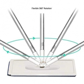 Heavy Quality Floor Mop, Free Squeeze Microfiber Flat Spin Mop 360 Flexible Mop Head, Flat Mop for Floor Clean (MOQ :- 24pc)