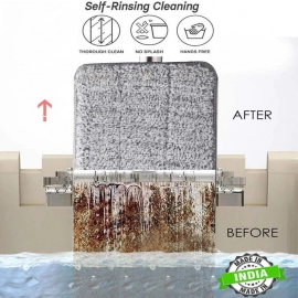 Heavy Quality Floor Mop, Free Squeeze Microfiber Flat Spin Mop 360 Flexible Mop Head, Flat Mop for Floor Clean (MOQ :- 24pc)