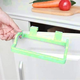 Kitchen Plastic Garbage Bag Rack Holder | Green Color