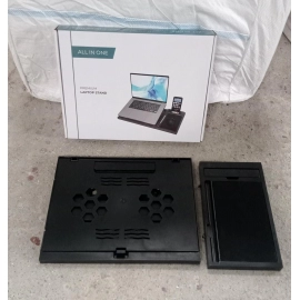 Laptop Stand Suitable Portable Foldable Compatible with MacBook Notebook Tablet Tray Desk Table Book with Free Phone Stand