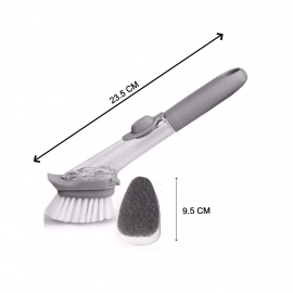 2 in 1 Dishwashing Brush, Long Handle Wash Pot Brush Washing Dish