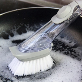 2 in 1 Dishwashing Brush, Long Handle Wash Pot Brush Washing Dish