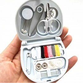 Mini Travel Sewing Kit DIY Sewing Portable Sewing Tool Kits Plastic Sewing Kit Box