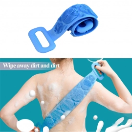 Silicone Body Back Scrubber Double Side Bathing Brush for Skin Deep Cleaning, Scrubber Belt